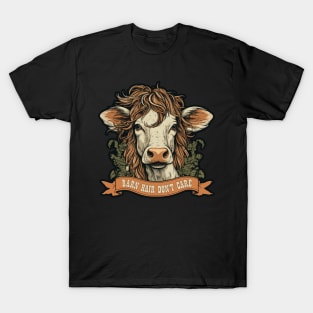 Barn Hair Don't Care Funny Cow T-Shirt